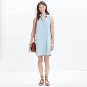 NWOT! Madewell Chambray Sleeveless Shirtdress